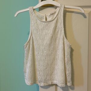 White Patterned Tank Top